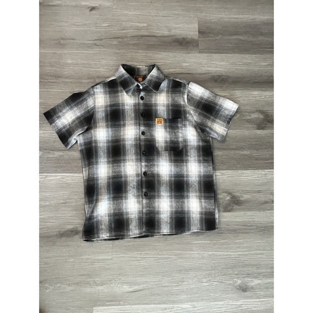 FB County Short Sleeve Checker Flannel Shirt Size S